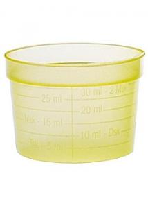 Medicinbägare bred gul lunch 30ml 50/FP