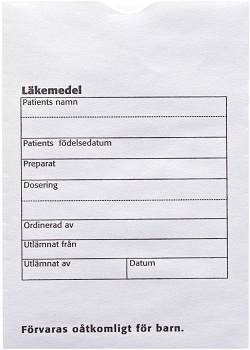 Läkemedelspåse med tryck (fp om 100 st)