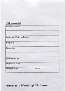 Läkemedelspåse med tryck (fp om 100 st)