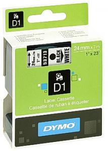 Dymo Tape D1 24mm svart på vit