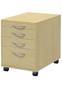 Skrivbordshurts 4 lådor björklaminat