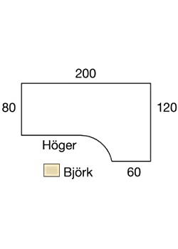 LANAB DESIGN Bord El Höger 200x120cm björklaminat/grå
