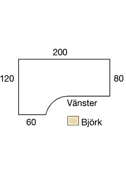 LANAB DESIGN Bord El Vänster 200x120cm björklam/grå