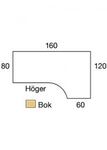 LANAB DESIGN Bord El H 1,6x1,2x0,8x0,6m bokl/grå
