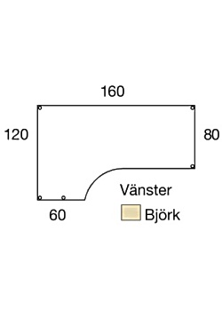 LANAB DESIGN Bord frist V 1,6x1,2x0,8x0,6m björkl/sv