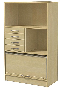 LANAB DESIGN Skåp jalusi, lådor H132,5cm björklaminat