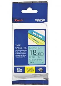 P-Touch Tape TZE741 18mm svart på grön