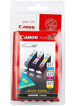 Canon Bläckpatron CLI-521C/M/Y (fp om 3 st)