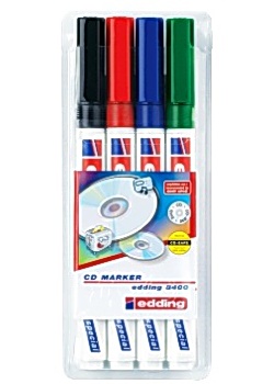 Edding Märkpenna 8400 CD/DVD 4 färger (fp om 4 st)