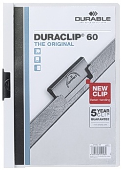 Durable Klämmapp Duraclip 2209 A4 6mm vit (fp om 25 st)