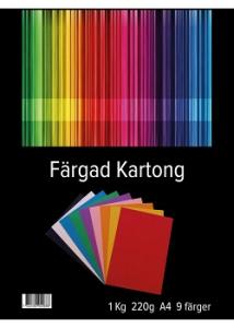 Kartong A4 220g 9 färger
