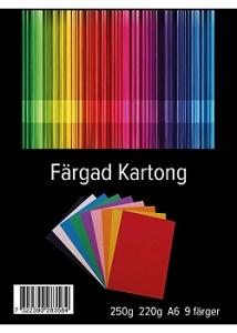 Kartong A6 220g 9 färger