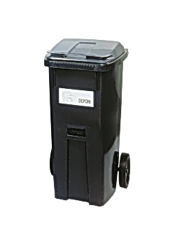 Återvinningsbehållare grått lock 190L