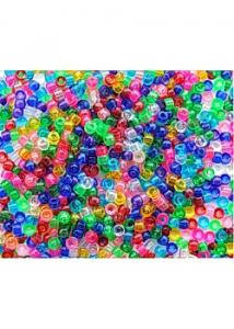 Plastpärla kongopärlor transp. (fp om 1000 st)