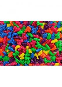 Plastpärla djur med stora hål (fp om 250 st)