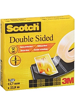 Scotch® Dubbelhäftande tejp 12,7mmx22,8m (rulle om 22.8 m)