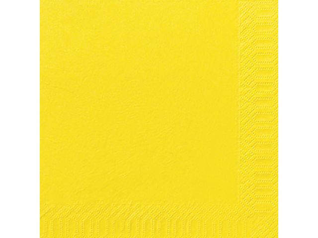 Servett 3-lags 40x40cm gul 125/fp