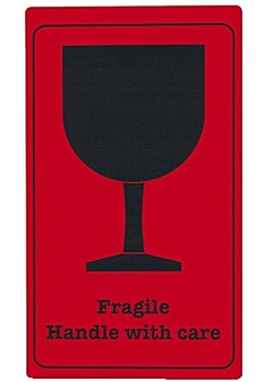 Etikett "Hanteras varsamt" SH (rulle om 1000 st)