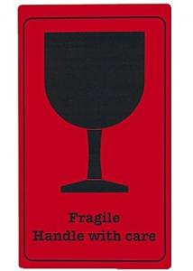 Etikett "Hanteras varsamt" SH (rulle om 1000 st)