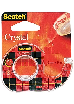 Scotch® Tejp crystal m.hållare 10mx12mm (rulle om 10 m)