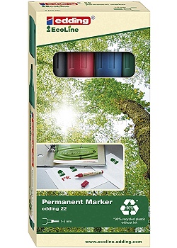 Edding Märkpenna 22 4 färger (fp om 4 st)