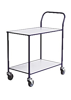 Bordsvagn mont.bar blå/vit 2 hyllplan