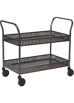 Rullbord 2 korghyllplan svart