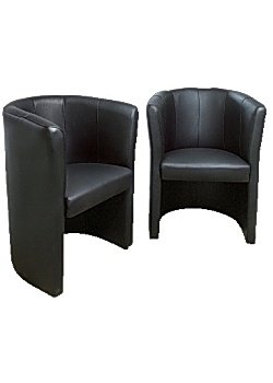 Fåtölj Club läder svart