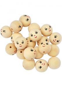 Träkulor ansikten 22 mm (fp om 20 st)