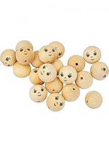 Träkulor ansikten 30 mm (fp om 20 st)