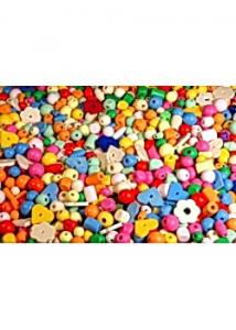 Träpärlmix pastell 750g (fp om 750 g)