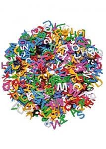 Paljetter alfabet (fp om 50 g)