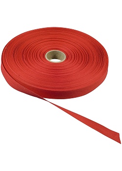 Bomullsband 50mx13mm röd (rulle om 50 m)