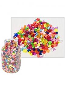 Plastp.hjärt/stjärn/propellermix (fp om 2100 st)