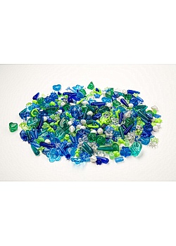 Plastpärlor mix blå/grön (fp om 1000 st)