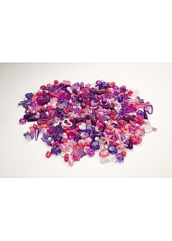 Plastpärlor mix lila/rosa (fp om 1000 st)