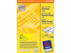 Etikett AVERY gul 70x37mm 2400/FP