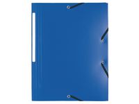 Gummibandsmapp  A4 PP 3-kl blå