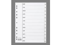 Plastregister A4 jan-dec vit