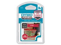 Tape DYMO Durable D1 12mm Vit på röd