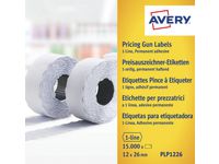 Prisetikett AVERY 1-rad 26x12mm 15000/FP