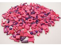 Träpärlor mix rosa/lila 250gr