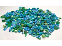 Träpärlor mix blå/grön 250gr