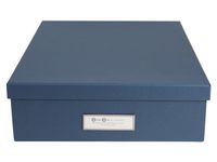 Förvaringsbox m.lock kartong A4 blå