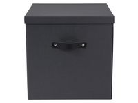 Förvaringsbox m.lock kartong stor grå