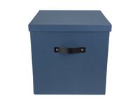 Förvaringsbox m.lock kartong stor blå