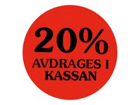 Etikett 20% avdrages i kassan 2000/RL