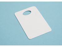 Garderobsbricka onum. vit 90x57mm 25/FP