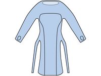 Förkläde 98x125cm lång ärm blå 20/FP