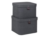 Förvaringsbox m.lock kartong svart 2/FP